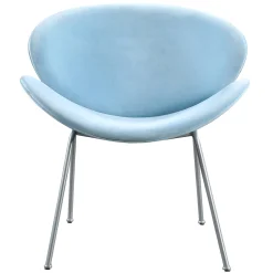 Jagger Accent Chair With Silver Metal Legs, Blue Outlet