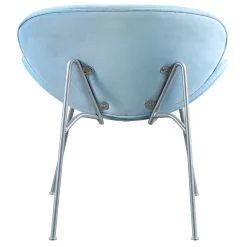 Jagger Accent Chair With Silver Metal Legs, Blue Outlet
