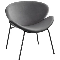 Jagger Chair With Black Metal Legs, Grey Exquisite Gifts
