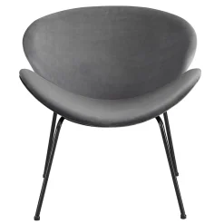 Jagger Chair With Black Metal Legs, Grey Exquisite Gifts