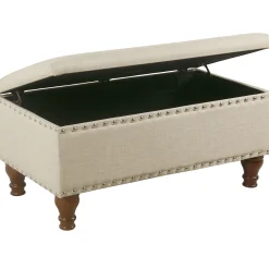 Jasmine Linen Storage Ottoman, Natural Less Expensive