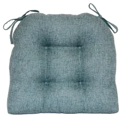 Jasper Textured Chair Pad/4 Tacks/Ties Blue Opening Sales