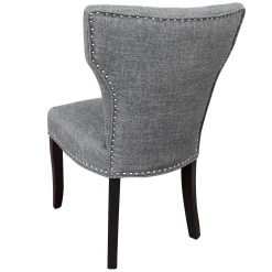 Jhene Ii Grey Studded Back Dining Chair Low Price