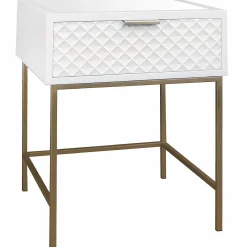 Kelcie Textured Front 1 Drawer Cabinet With Mirror Top Opening Sales