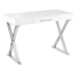 Laila Ali Astrid Chrome Desk Bargain Sale