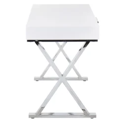 Laila Ali Astrid Chrome Desk Bargain Sale