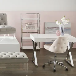 Laila Ali Astrid Chrome Desk Bargain Sale