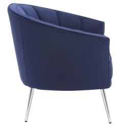 Laila Ali Avani Blue Velvet Accent Chair Opening Sales