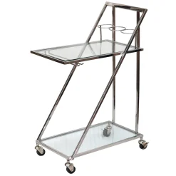 Laila Ali Glass & Steel Bar Cart Clearance