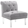 Laila Ali Grey Tufted Acrylic Leg Accent Chair Kd Fashion