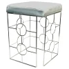 Laila Ali Kaia Grey & Chrome Stool, 20.5 Fashion