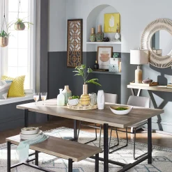 Loggy Wood & Metal Dining Bench, 47 Less Expensive