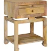 Maddison Natural Wood Side Table With Drawer Clearance