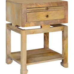 Maddison Natural Wood Side Table With Drawer Clearance