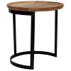 Mango Wood Top Side Table With Metal Base, Small Gift Selection