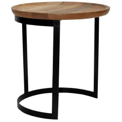 Mango Wood Top Side Table With Metal Base, Small Gift Selection
