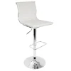 Master Faux Leather Adjustable Barstool, White Flash Sale