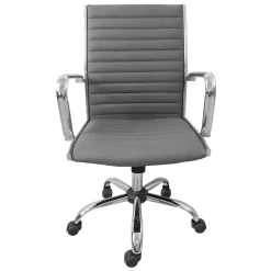 Maxwell Adjustable Faux Leather Office Chair, Grey Bargain Sale