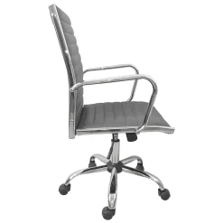 Maxwell Adjustable Faux Leather Office Chair, Grey Bargain Sale