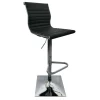 Maxwell Adjustable Faux Leather Barstool, Black Promotion