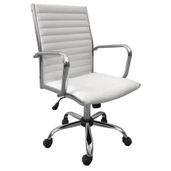 Maxwell Adjustable Faux Leather Office Chair, White Low Price