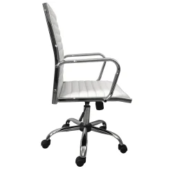Maxwell Adjustable Faux Leather Office Chair, White Low Price