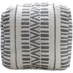 Maya Handwoven Striped Square Pouf Flash Sale