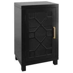 Merrick Black 1-Door Cabinet Less Expensive