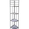 Metal Corner Rack With Folding Wood-Top Shelves, 63 Featured