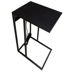 Metal C-Table With Usb Port, Black Online Discount