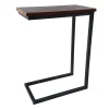 Metal C-Table With Wooden Top, Black Promotion