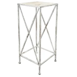 Metal Plant Stand With Wood Top Grey, Medium Opening Sales