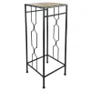 Metal Plant Stand With Wood Top Black, Large Promotion