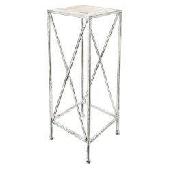 Metal Plant Stand With Wood Top Grey, Large Online Discount