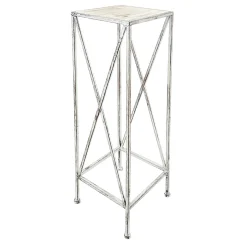 Metal Plant Stand With Wood Top Grey, Small Exquisite Gifts
