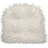 Mongolian Faux Fur Chair Pad/Ties White Promotion