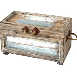 Nantucket Weathered Wood Decorative Storage Trunk, Small Discount Online