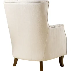 Norfolk Cream Linen Tufted High Back Arm Chair Promotion