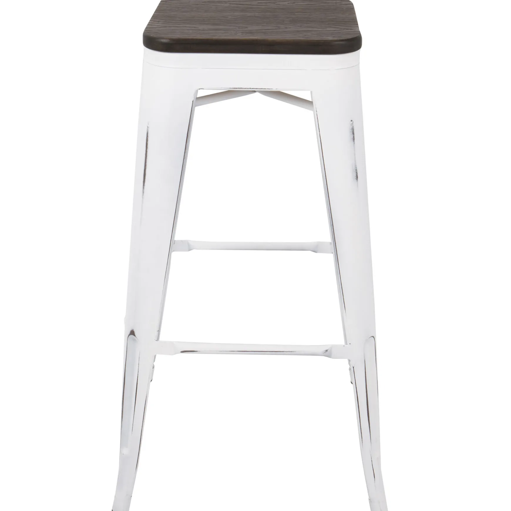 Oregon Vintage White Industrial Backless Barstool, 30 Opening Sales