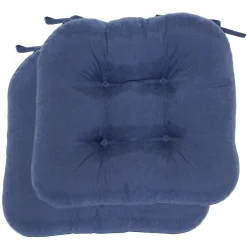 2-Pack Navy Microsuede Chair Pads Flash Sale