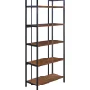 Parkview 5 Tier Metal & Wood Veneer Bookshelf Opening Sales