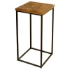 Parquet Wood Top Side Table Outlet