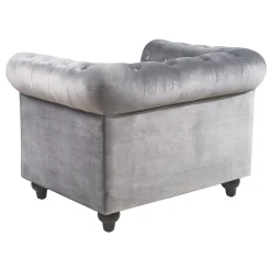 Providence Chesterfield Grey Velvet Tufted Chair Fashion