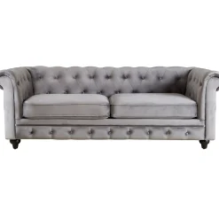 Providence Chesterfield Grey Velvet Tufted Sofa, 79 Promotion