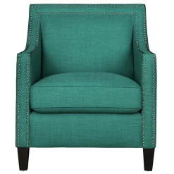 Providence Erica Studded Accent Chair, Teal Opening Sales