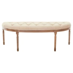 Providence Lourdes Tufted Curved Bench, Neutral Clearance
