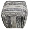 Ray Handwoven Striped Square Pouf Low Price