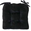 Reese Chenille Black Chair Pad Bargain Sale