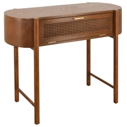 Reston Round Corner Wooden Console Table Less Expensive