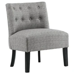 Rich Dark Grey Tufted Armless Accent Chair With Performance Fabric Opening Sales